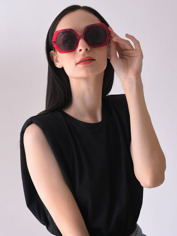 Black Lens Pink Wayfarer Sunglasses