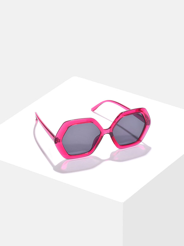 Black Lens Pink Wayfarer Sunglasses