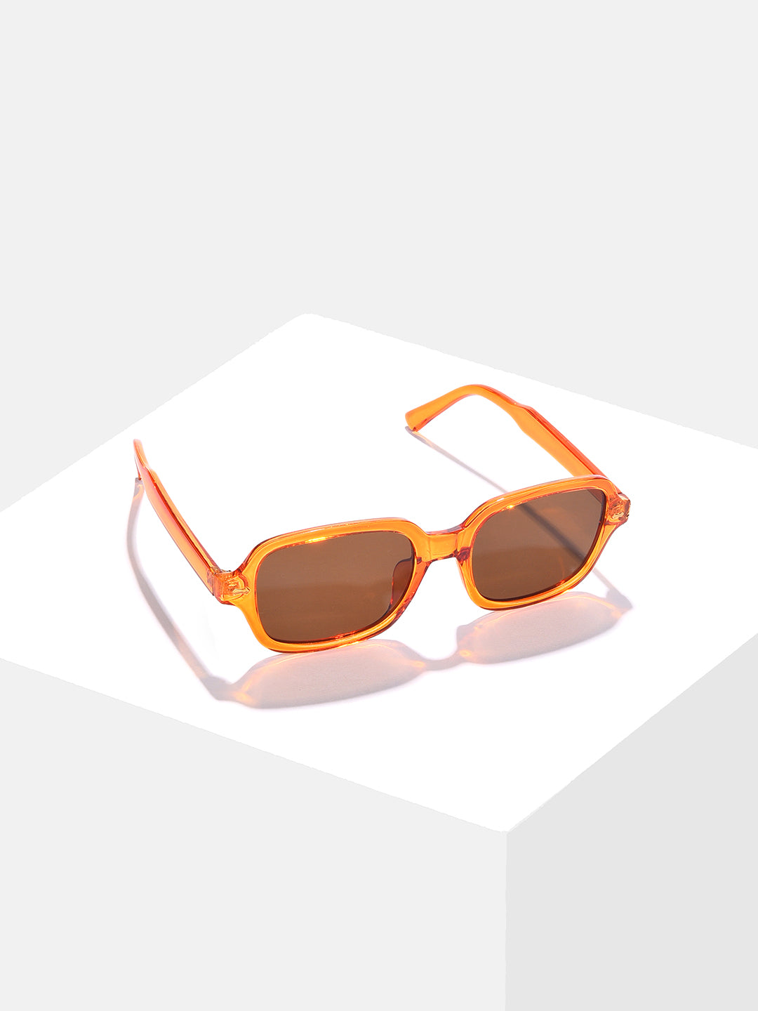 Brown Lens Orange Wayfarer Sunglasses