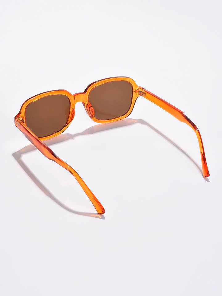 Brown Lens Orange Wayfarer Sunglasses