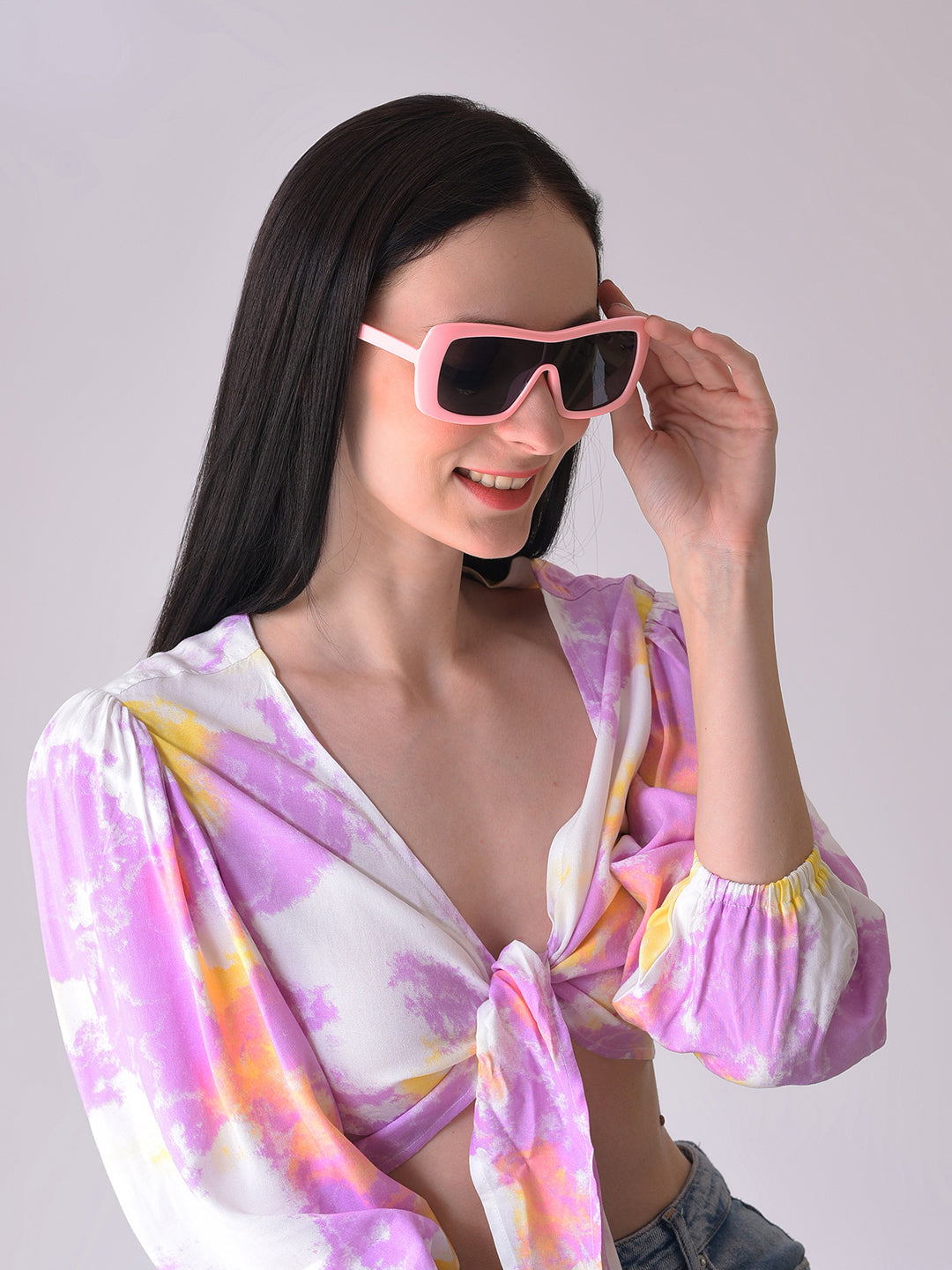 Black Lens Pink Wayfarer Sunglasses