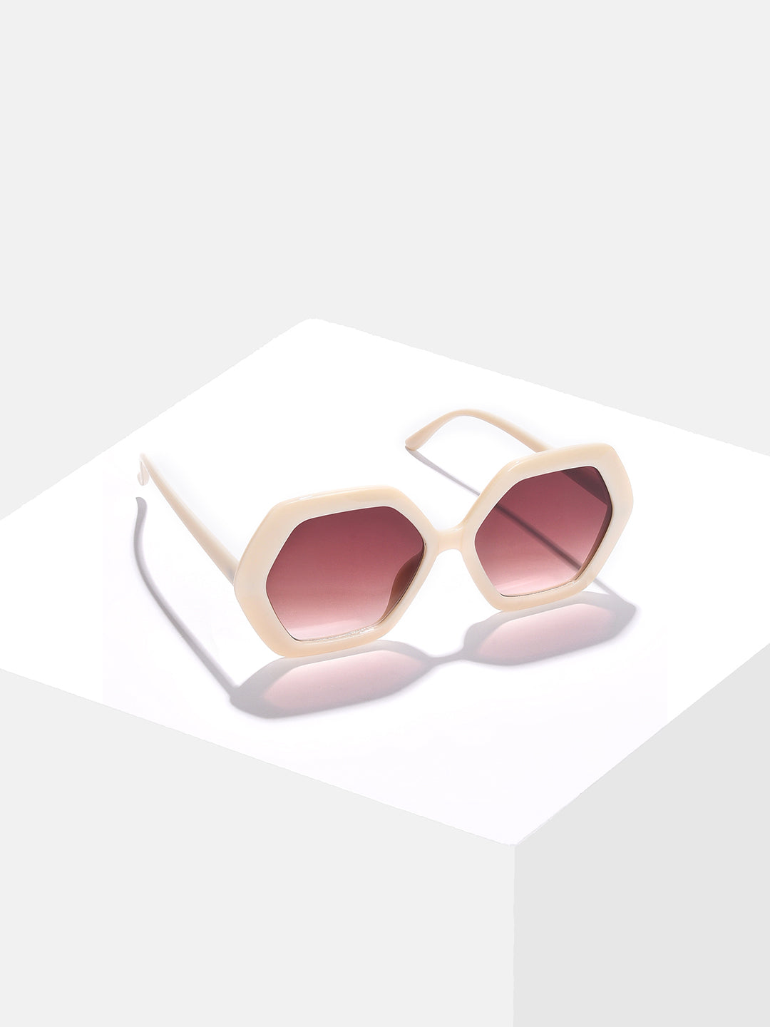 Brown Lens White Wayfarer Sunglasses
