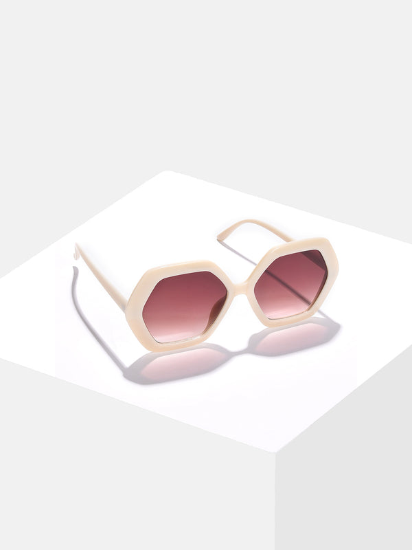 Brown Lens White Wayfarer Sunglasses