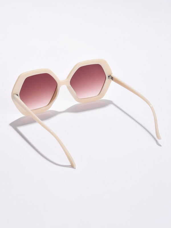 Brown Lens White Wayfarer Sunglasses