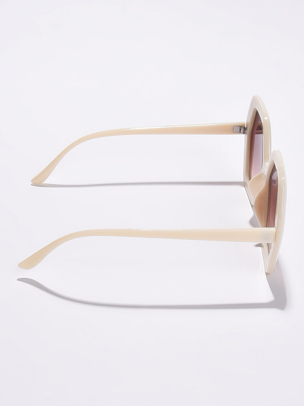 WOMEN BROWN LENS WHITE WAYFARER SUNGLASSES