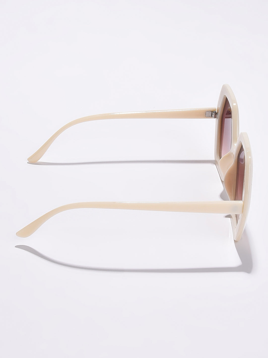 WOMEN BROWN LENS WHITE WAYFARER SUNGLASSES