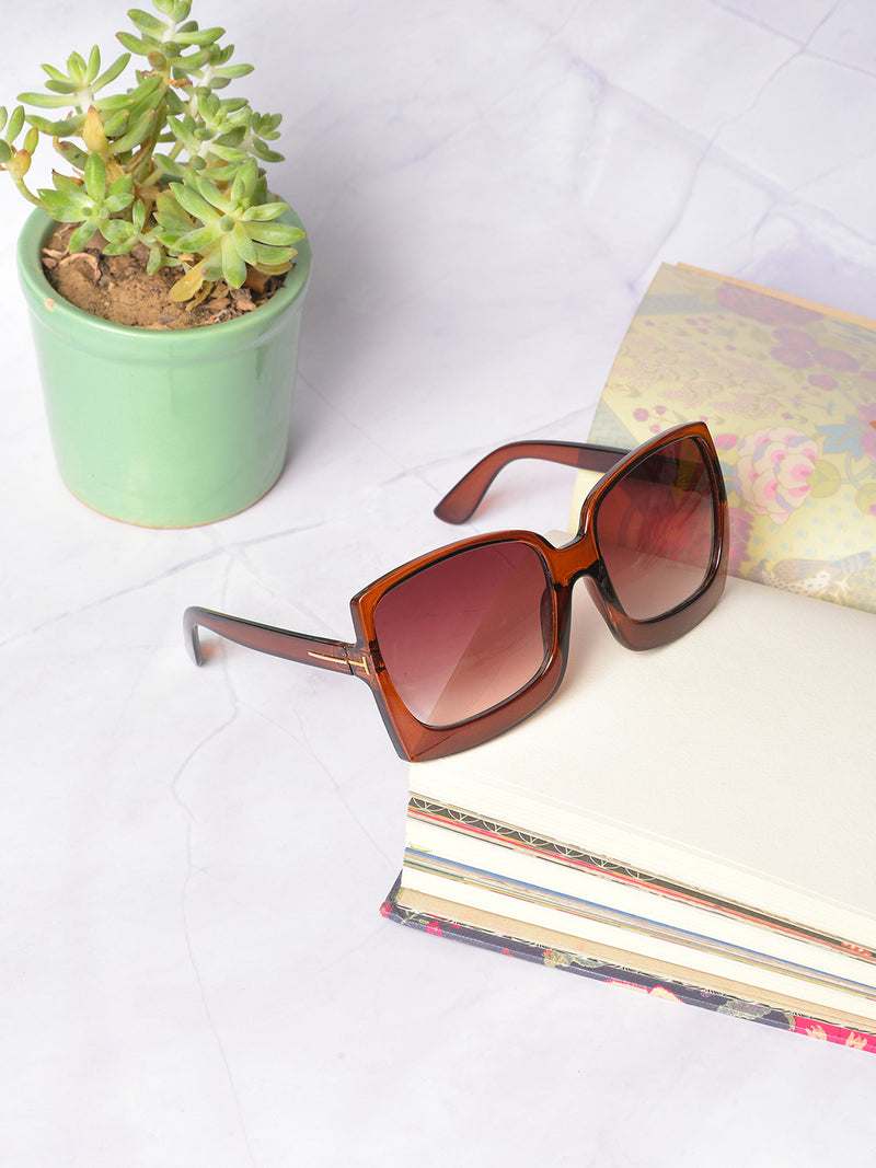 Brown Lens Brown Oversized Sunglasses