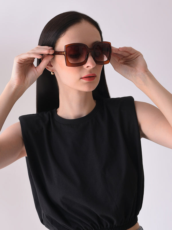 Brown Lens Brown Oversized Sunglasses