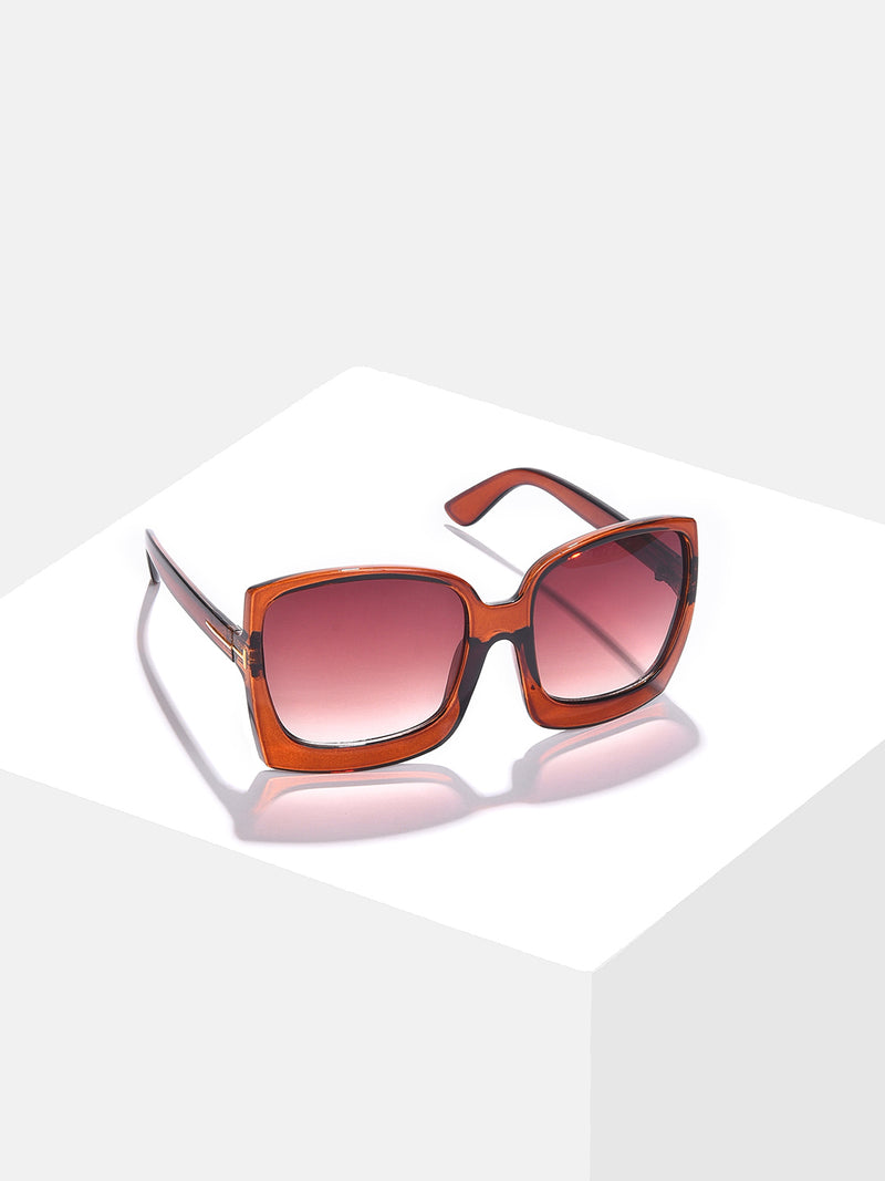 Brown Lens Brown Oversized Sunglasses