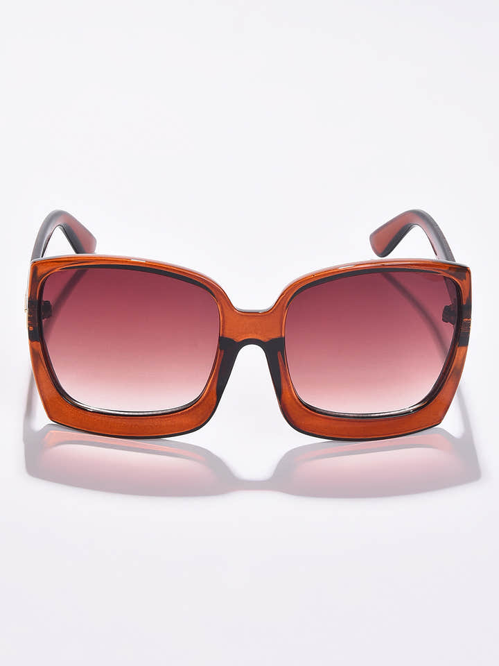 Brown Lens Brown Oversized Sunglasses