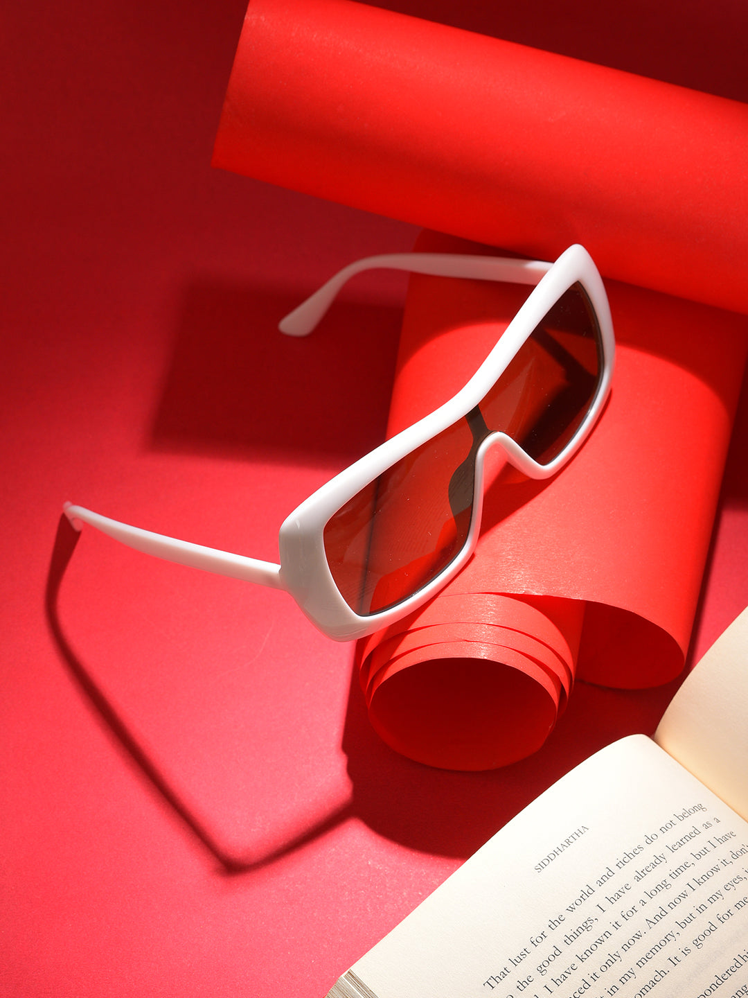 Brown Lens White Wayfarer Sunglasses