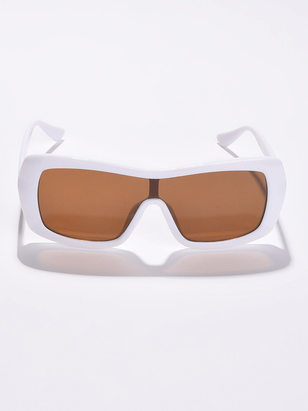 Brown Lens White Wayfarer Sunglasses