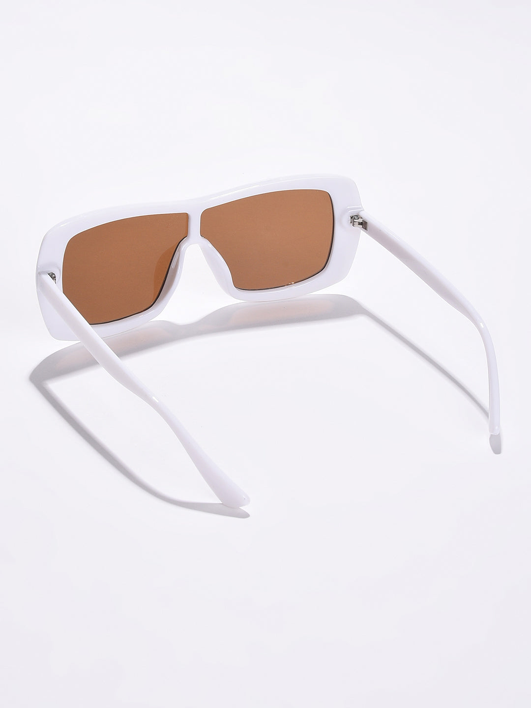 Brown Lens White Wayfarer Sunglasses