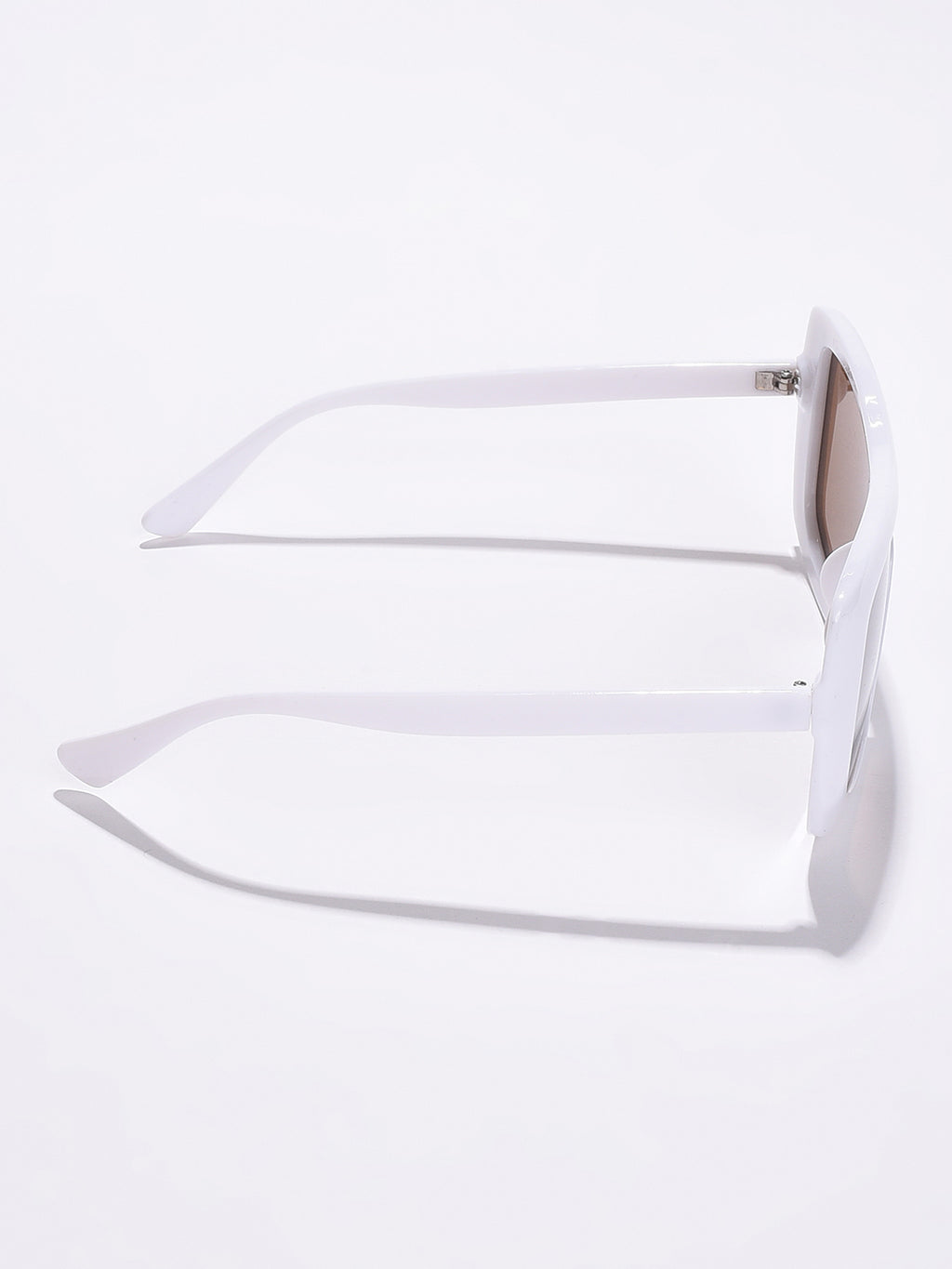 WOMEN BROWN LENS WHITE WAYFARER SUNGLASSES