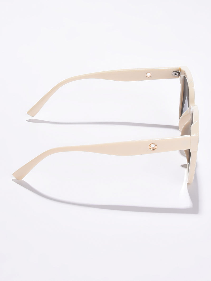 WOMEN BLACK LENS WHITE BUTTERFLY SUNGLASSES
