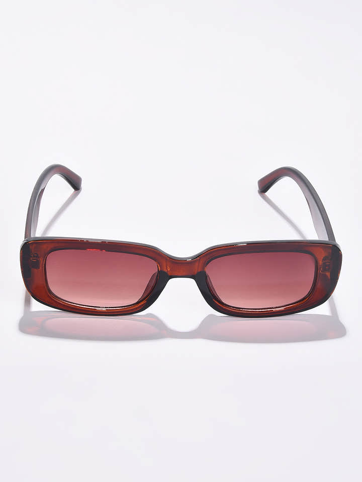 Brown Lens Brown Rectangle Sunglasses