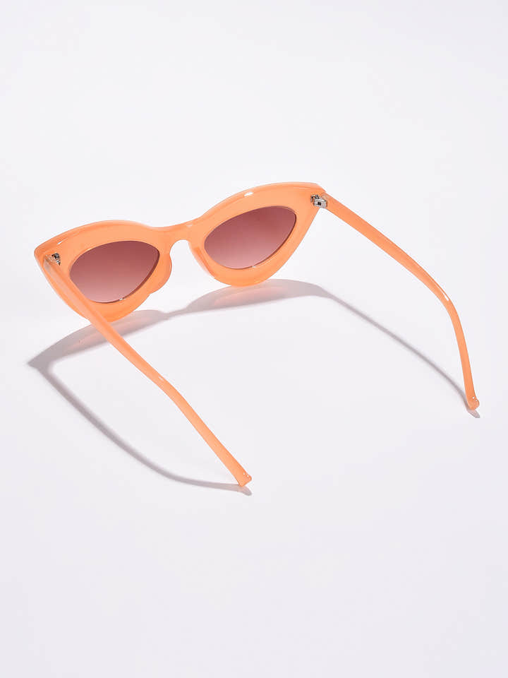 Brown Lens Orange Cateye Sunglasses