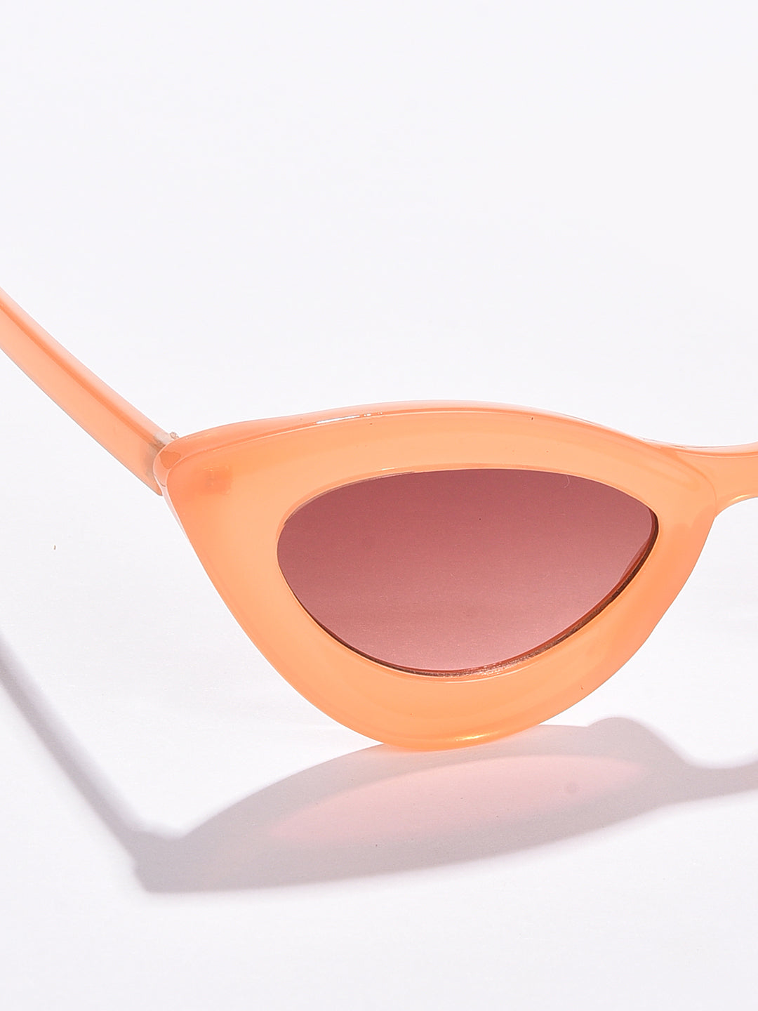 WOMEN BROWN LENS ORANGE CATEYE SUNGLASSES