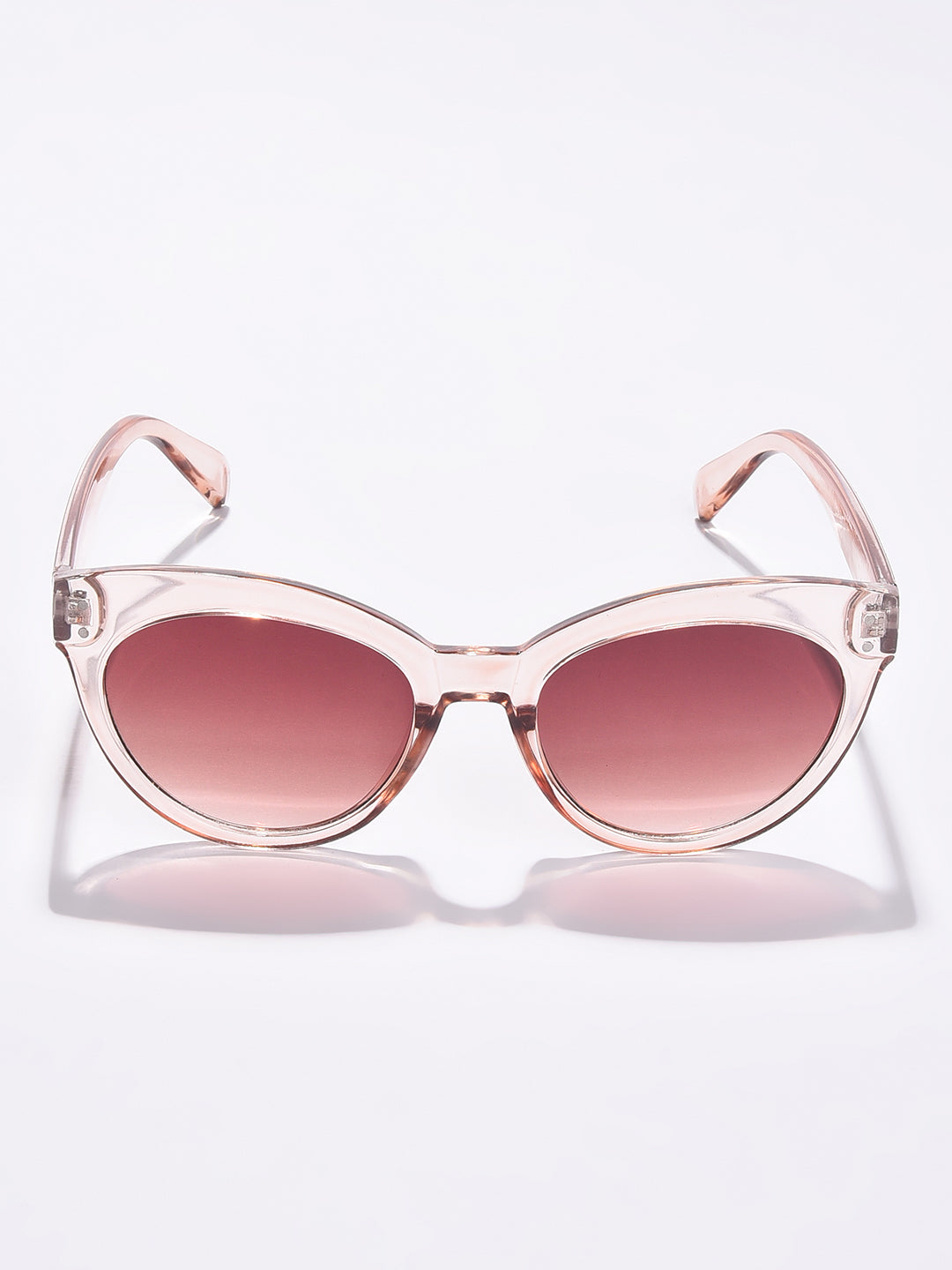 Brown Lens White Cateye Sunglasses