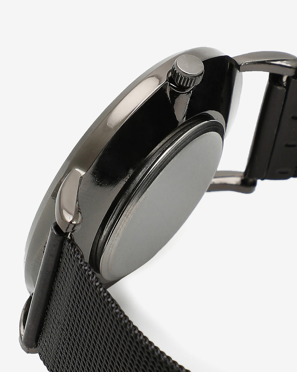 MARBLE ANALOG ROUND DIAL WITH BLACK LEATHER STRAP