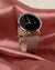 BLACK ANALOG ROUND DIAL WITH WHITE HOUR MARKER AND ROSE GOLD METAL MESH STRAP