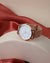 White Analog Round Dial with Gold Hour Marker and Gold Metal Mesh Strap