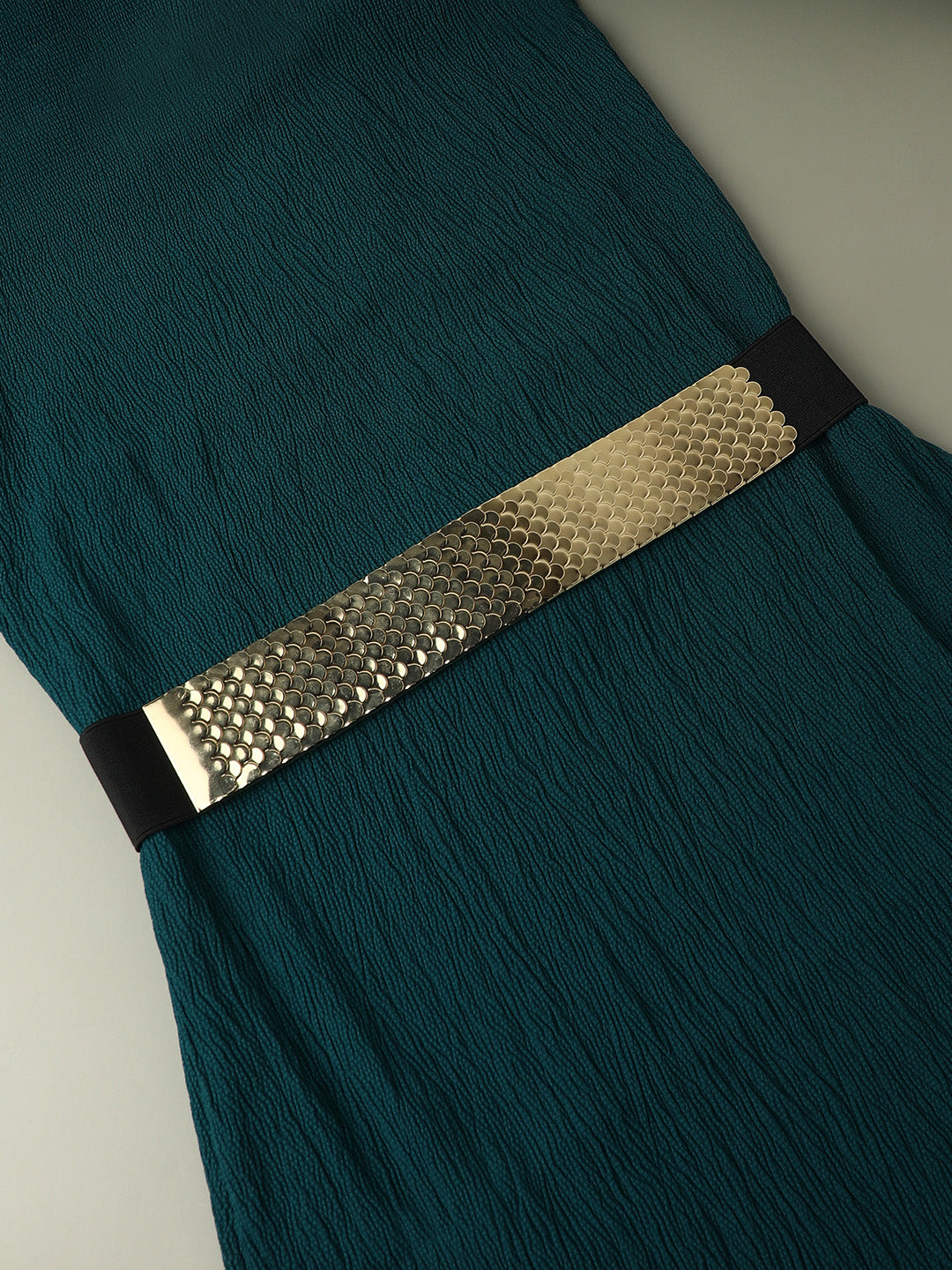 Gold Textured Waist Belt