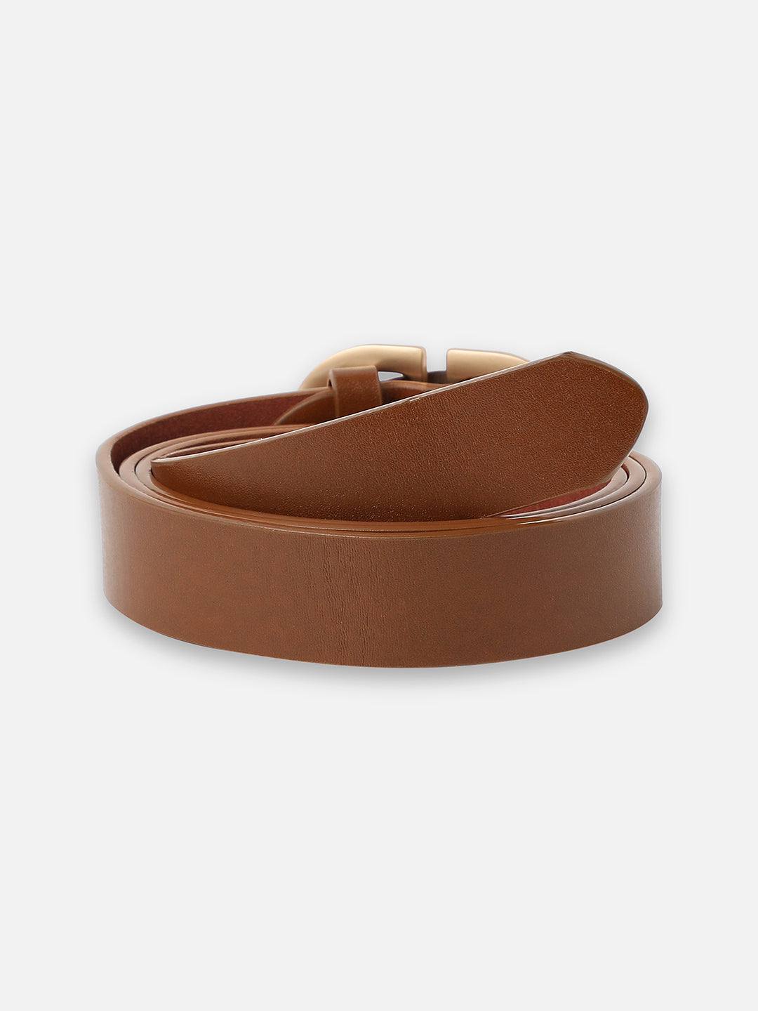 Brown Solid Waist Belt