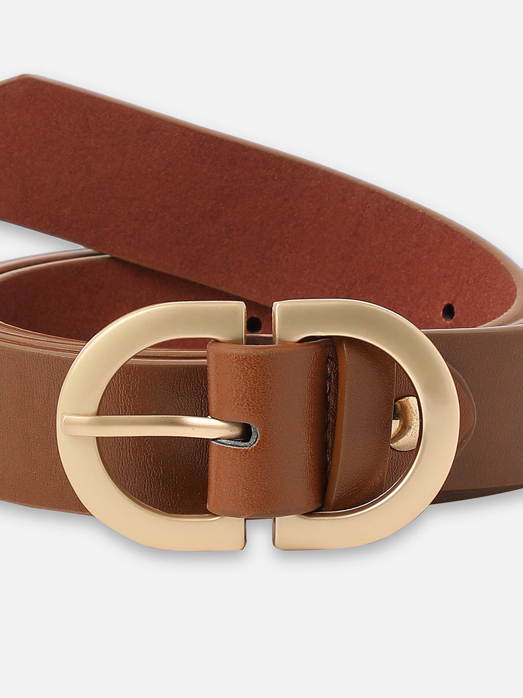 Brown Solid Waist Belt