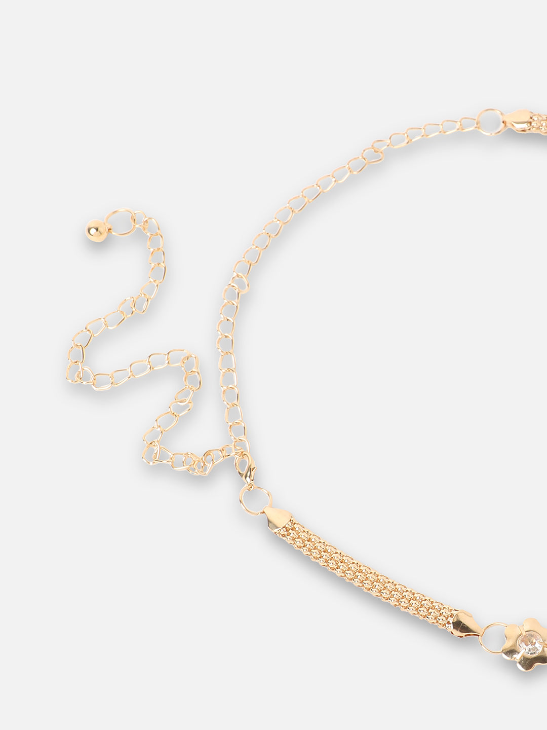 Women Gold Textured Waist Belt