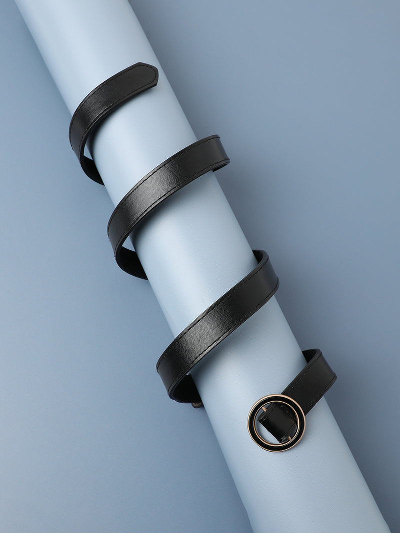 Black Solid Waist Belt