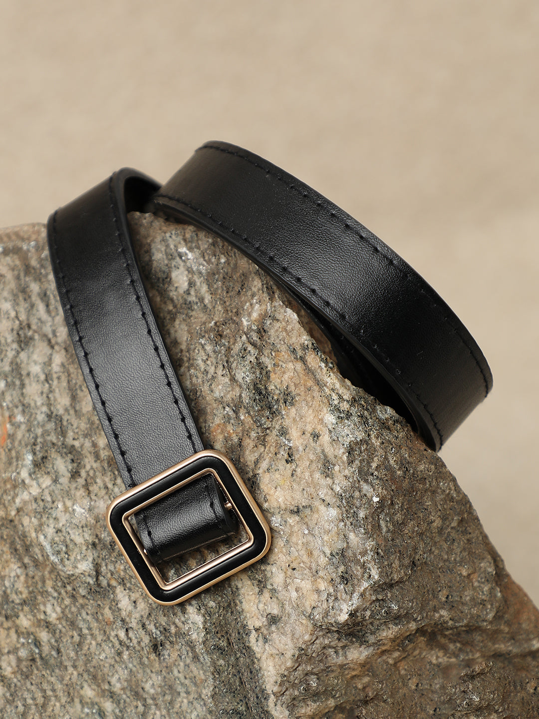 Black Solid Waist Belt