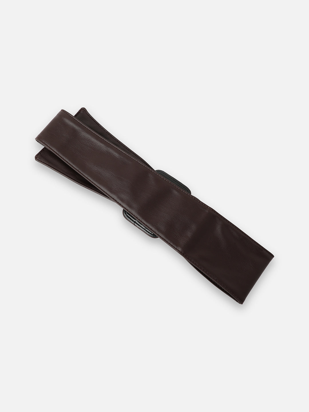 Brown Solid Waist Belt