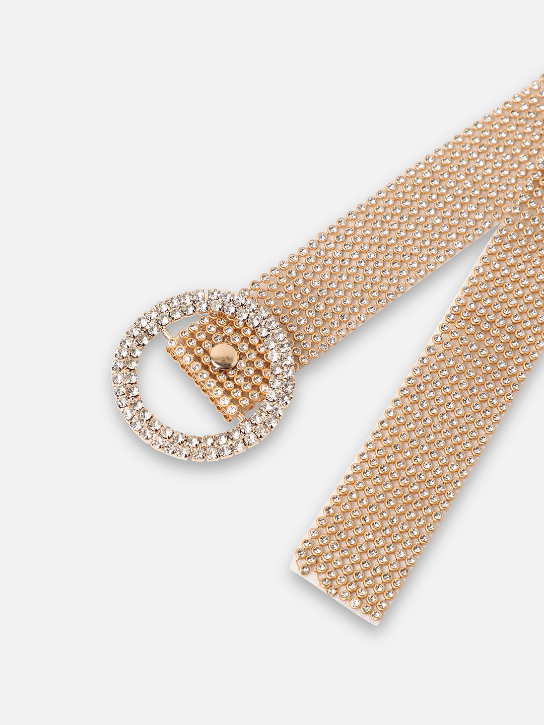 Women Gold Textured Waist Belt