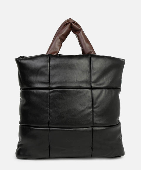 Mystical Quilted Black Tote Bag