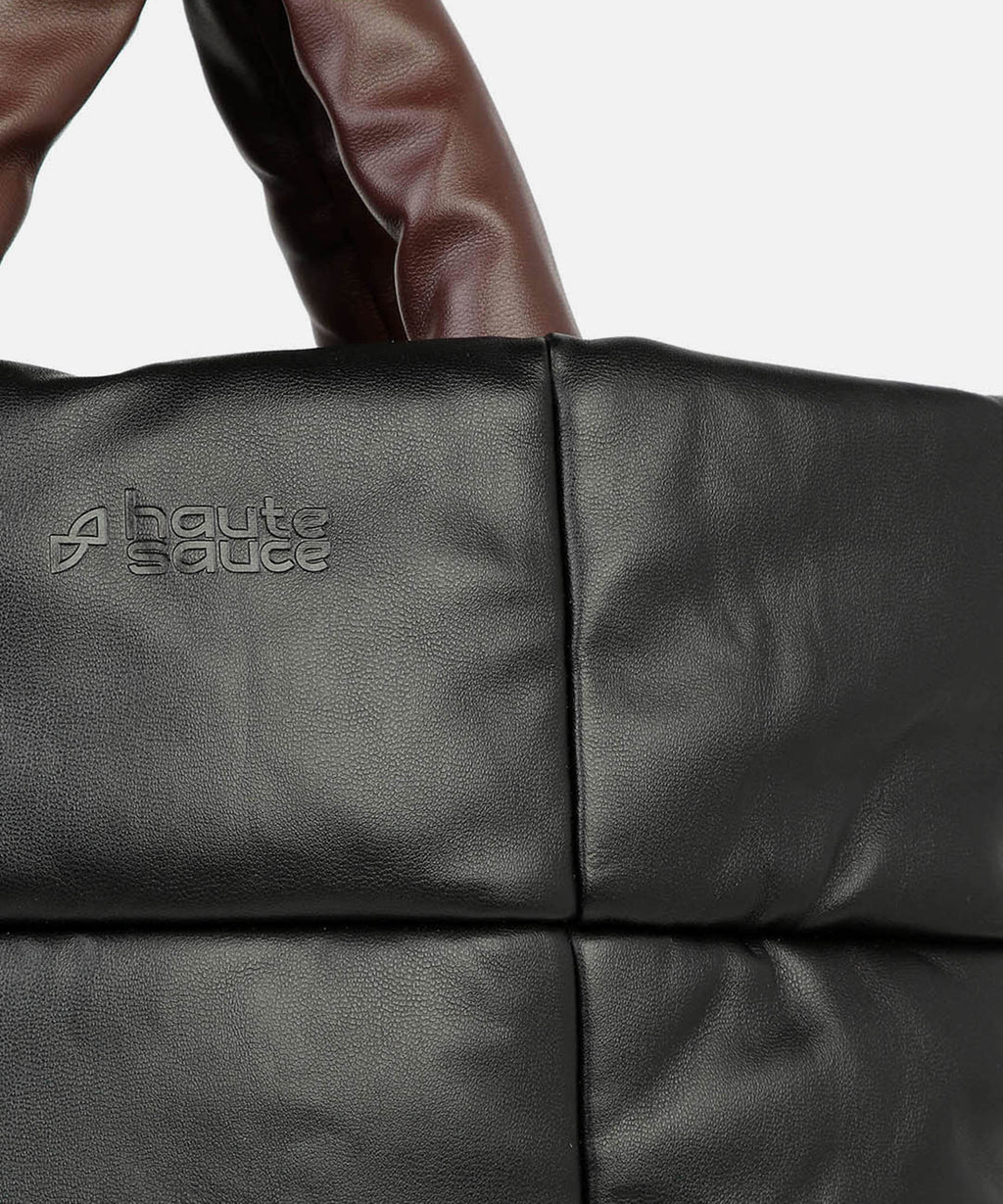 Mystical Quilted Black Tote Bag