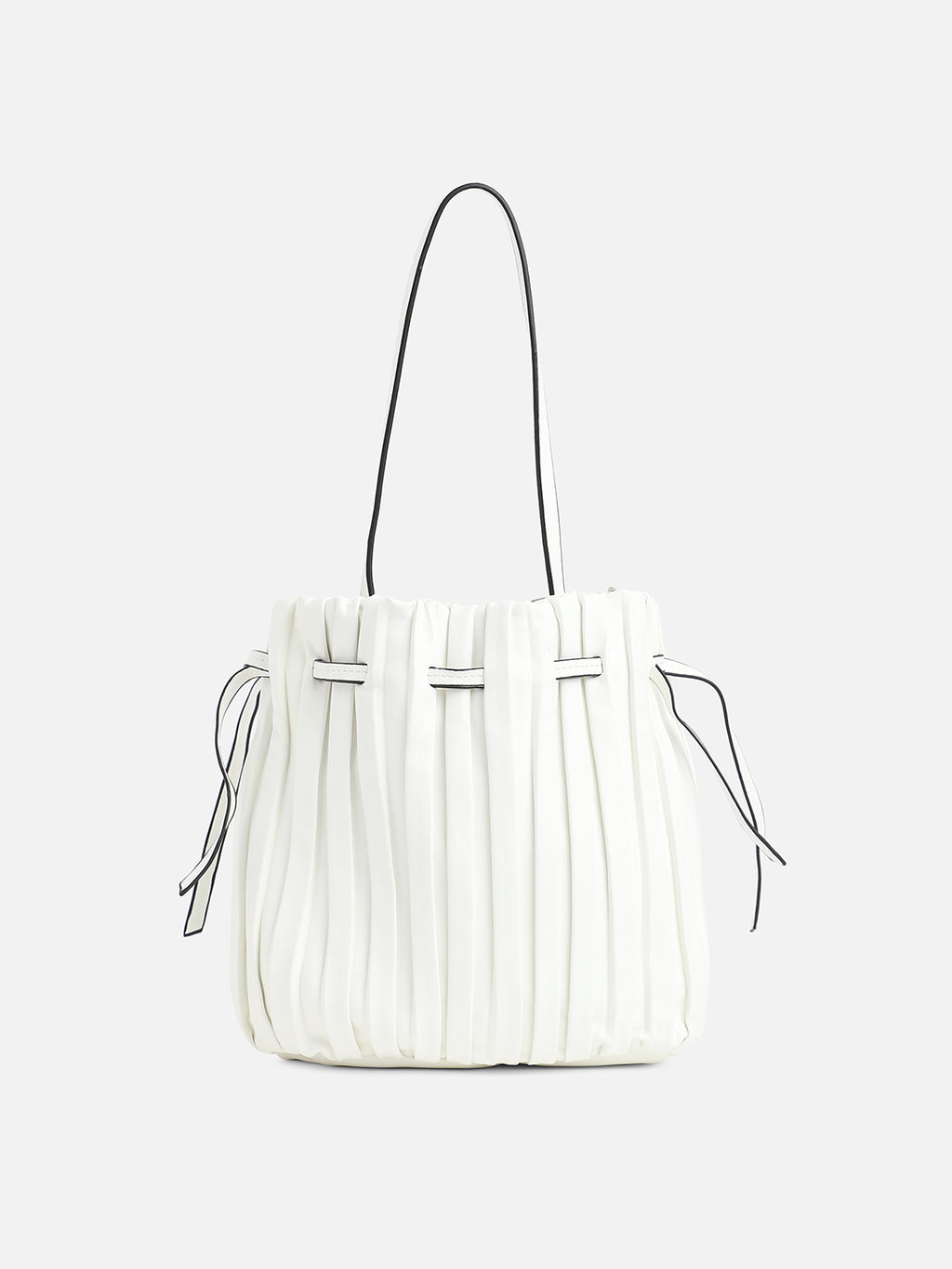 Tug-And-Go White Bucket Bag