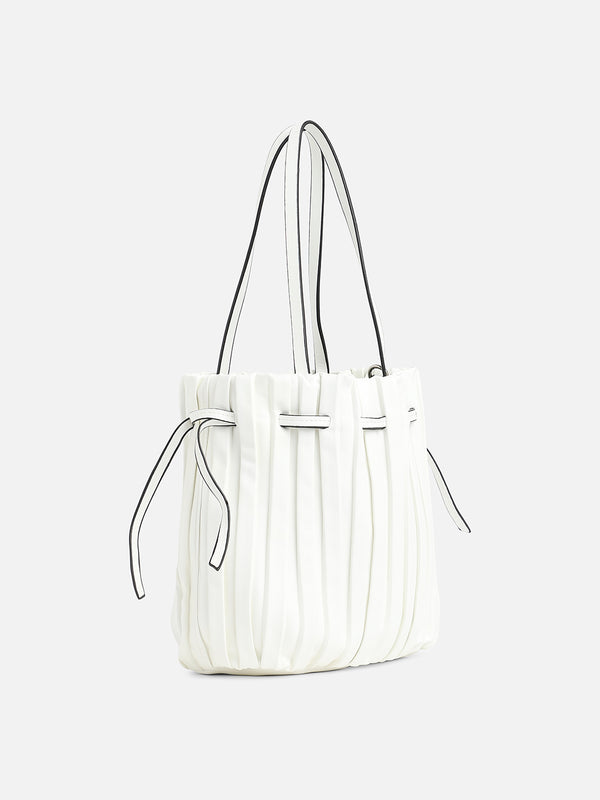 Tug-And-Go White Bucket Bag