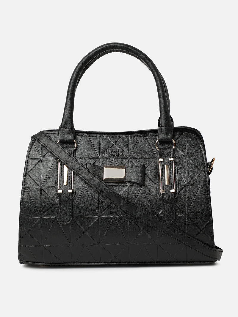 Onyx Textured Black Handbag