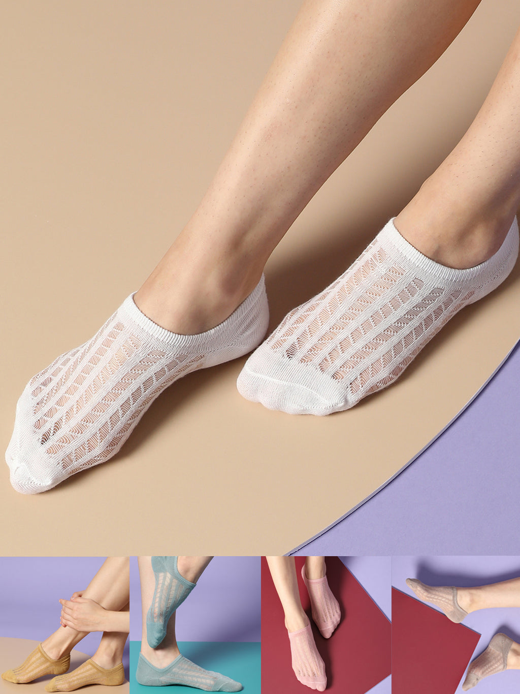 Set Of 5 Striped Ankle Length Socks