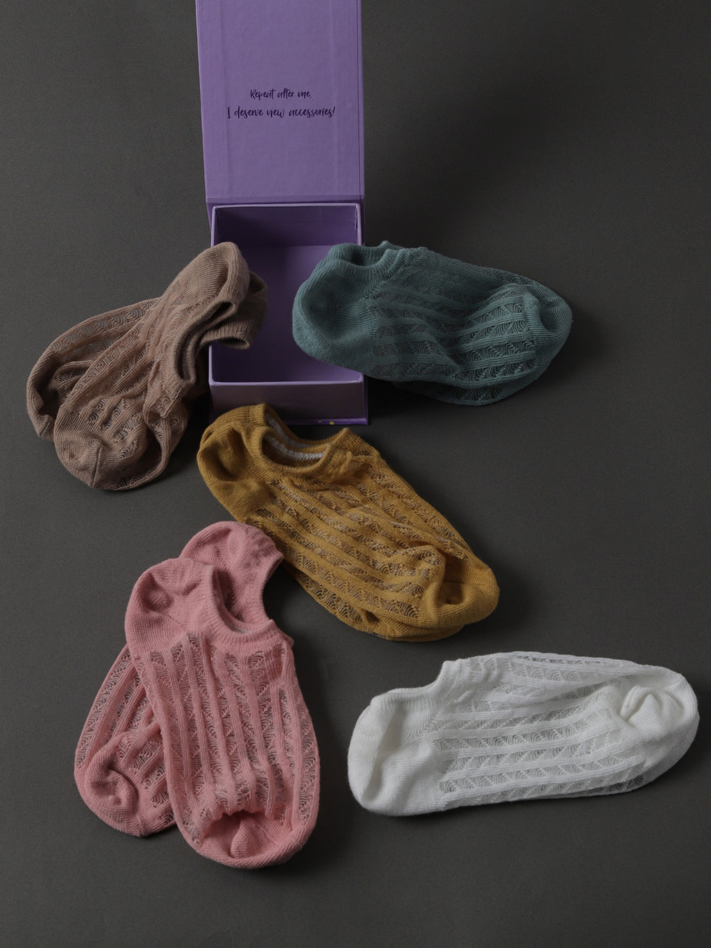 Set Of 5 Striped Ankle Length Socks