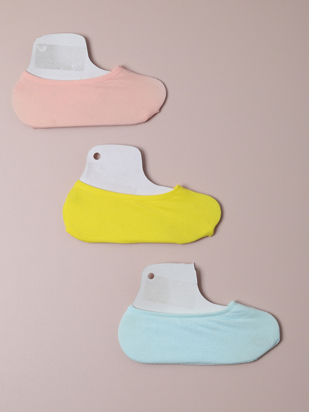 Set Of 3 Solid Ankle Length Socks