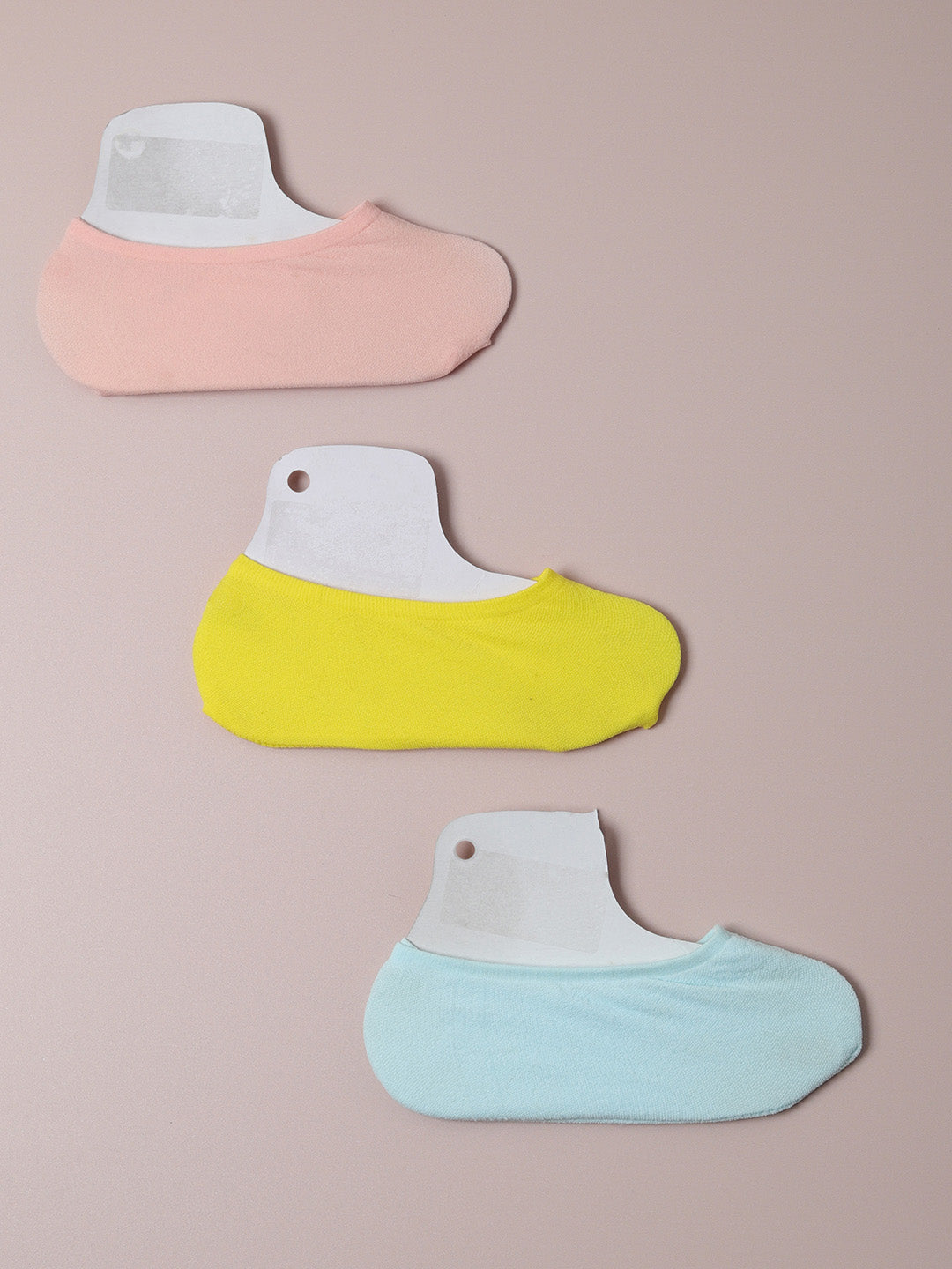 Set Of 3 Solid Ankle Length Socks