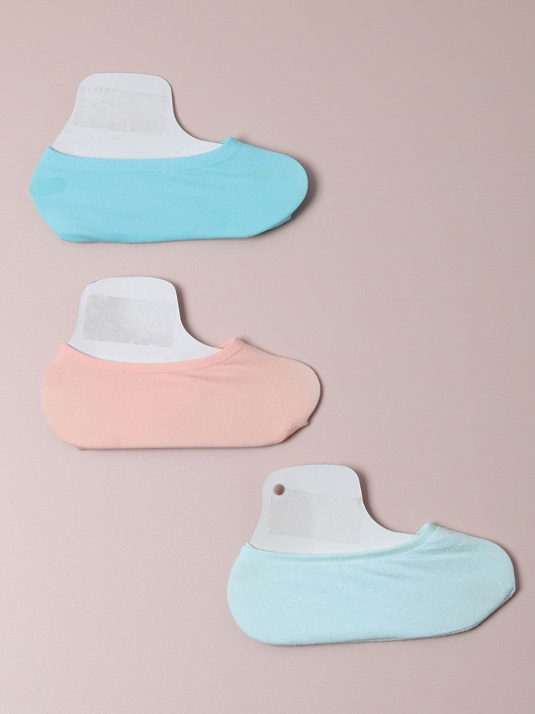 Set Of 3 Solid Pastel Color Ankle Length Socks