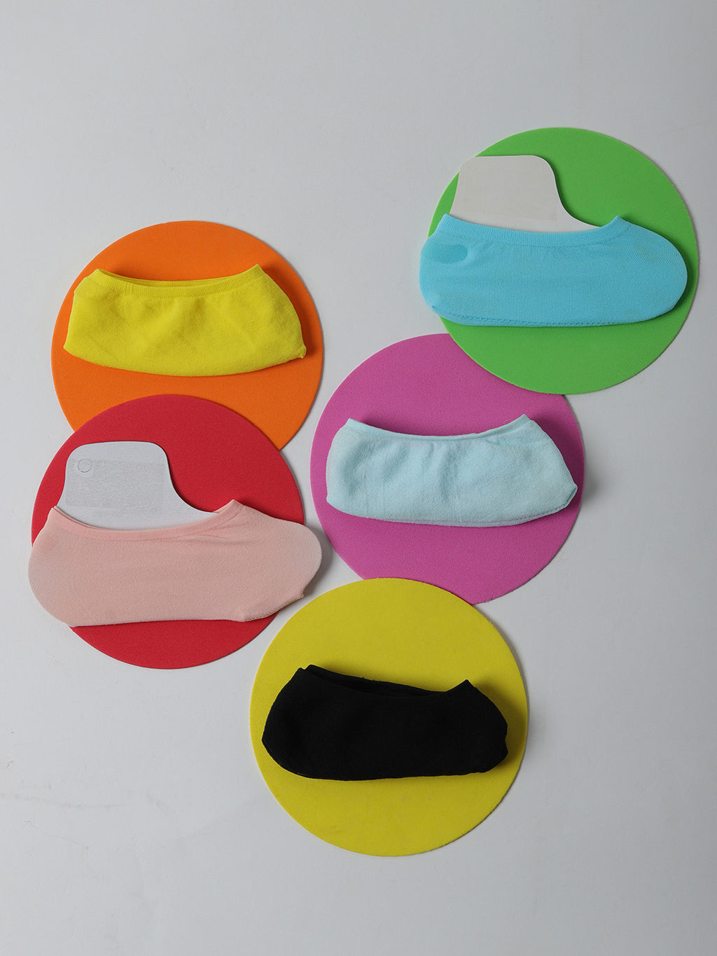 Set Of 5 Solid Ankle Length Socks