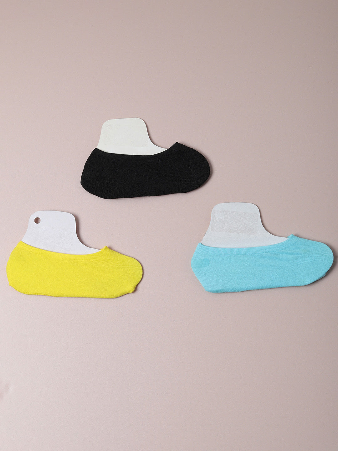 Set Of 3 Solid Ankle Length Socks