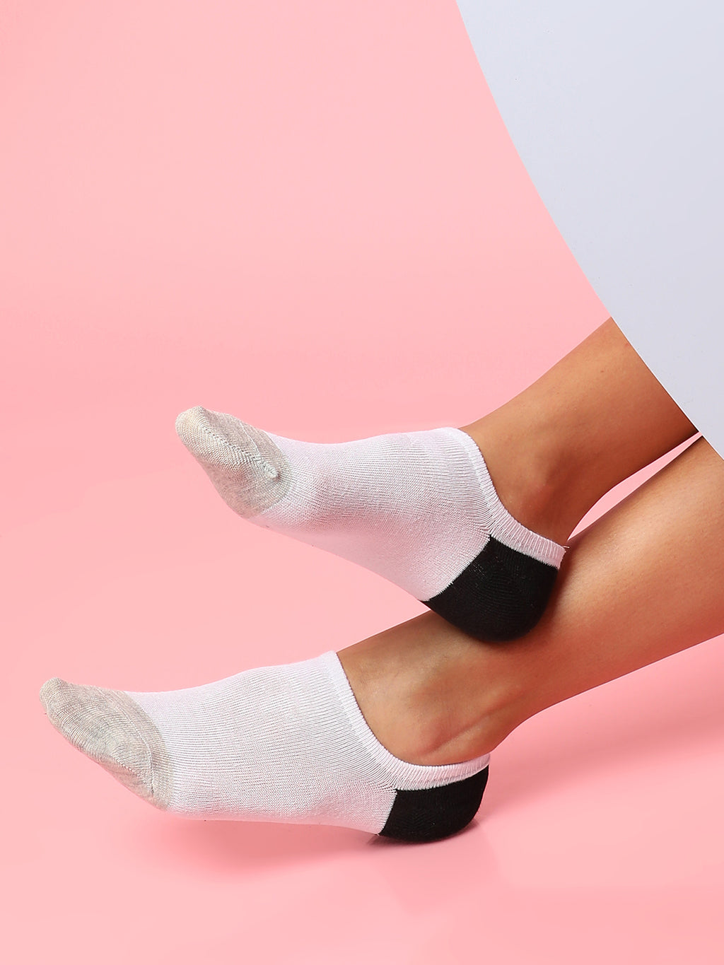 Set Of 5 Color Blocked Ankle Length Socks