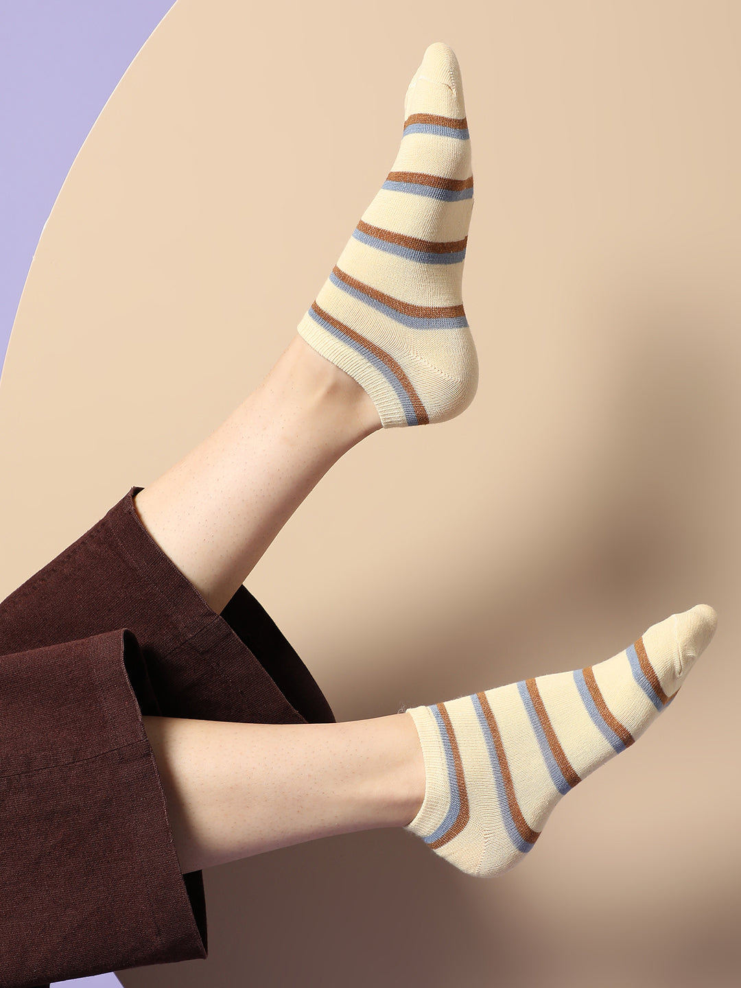 Set Of 4 Printed Ankle Length Socks