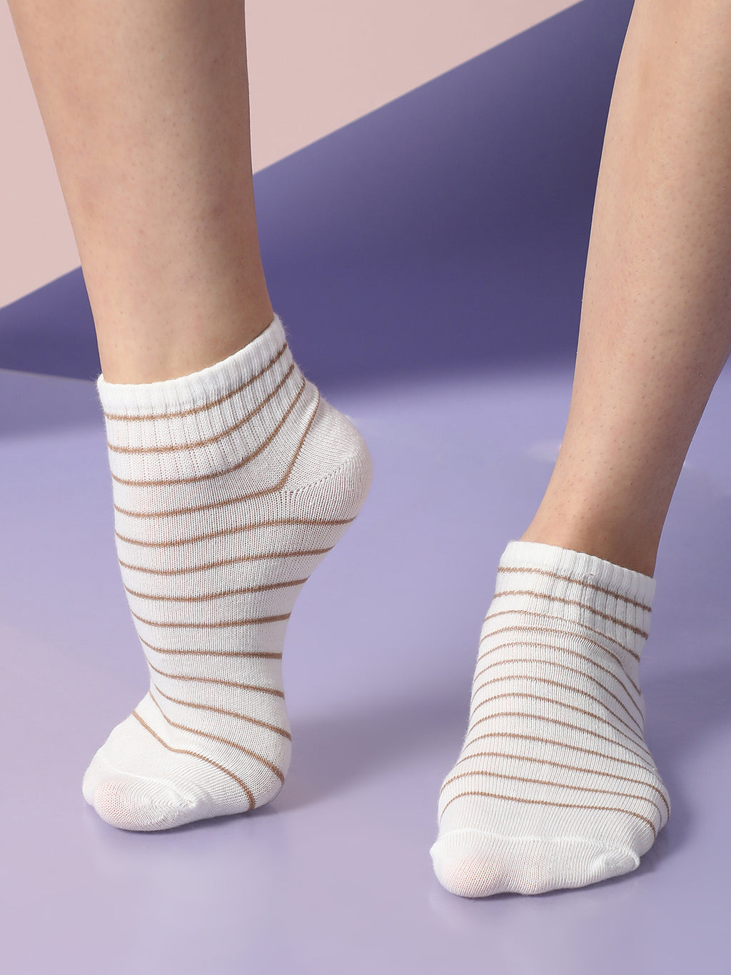 Set Of 3 Printed Ankle Length Socks