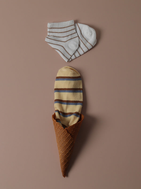 Set Of 2 Printed Ankle Length Socks